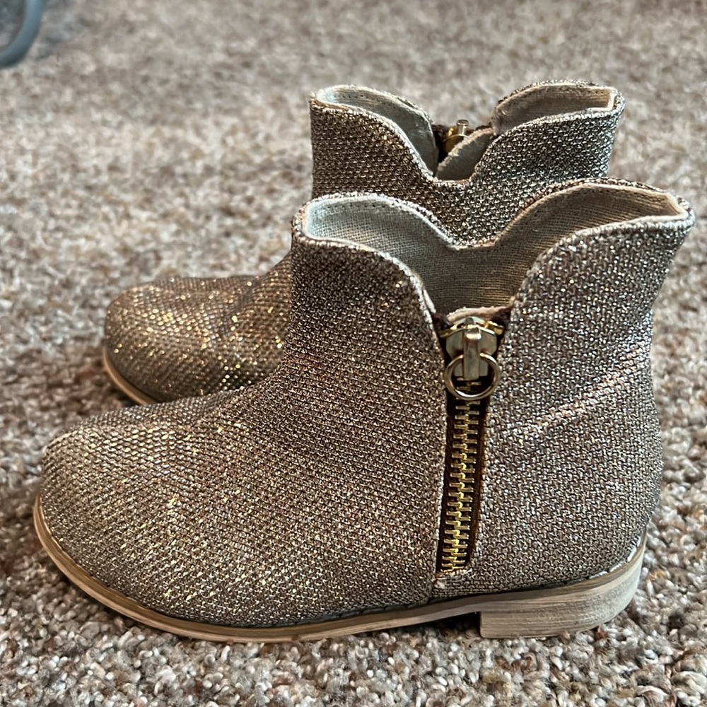Joyfolie silvery gold sparkle booties